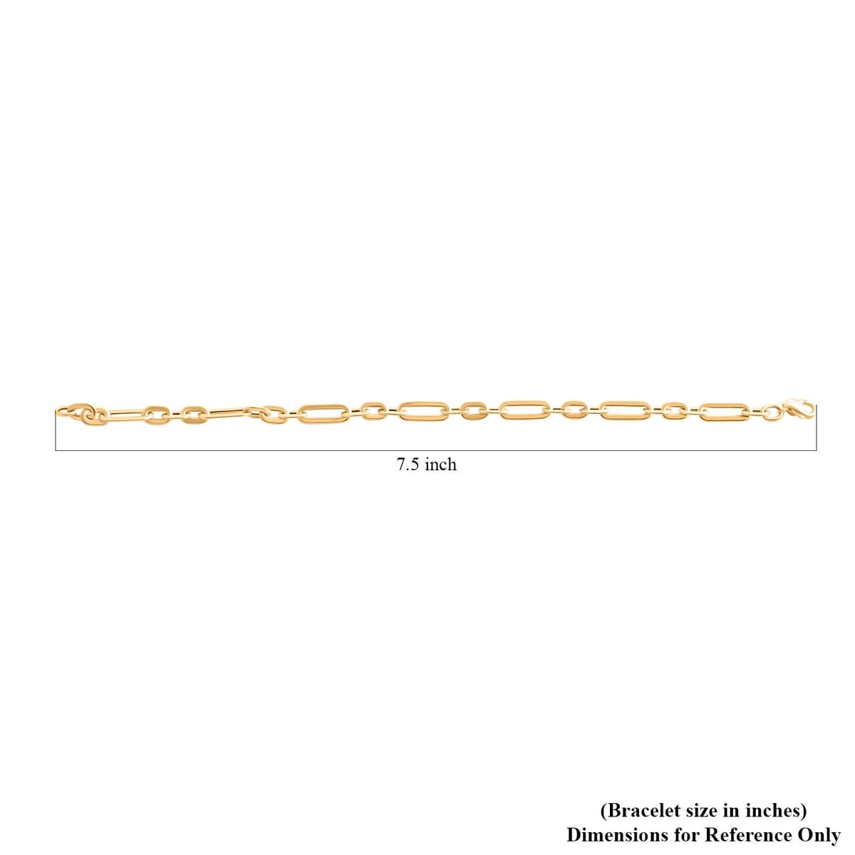 Italian 10K Yellow Gold Alternata Paperclip Bracelet (7.50 In) 1.77 Grams image number 3