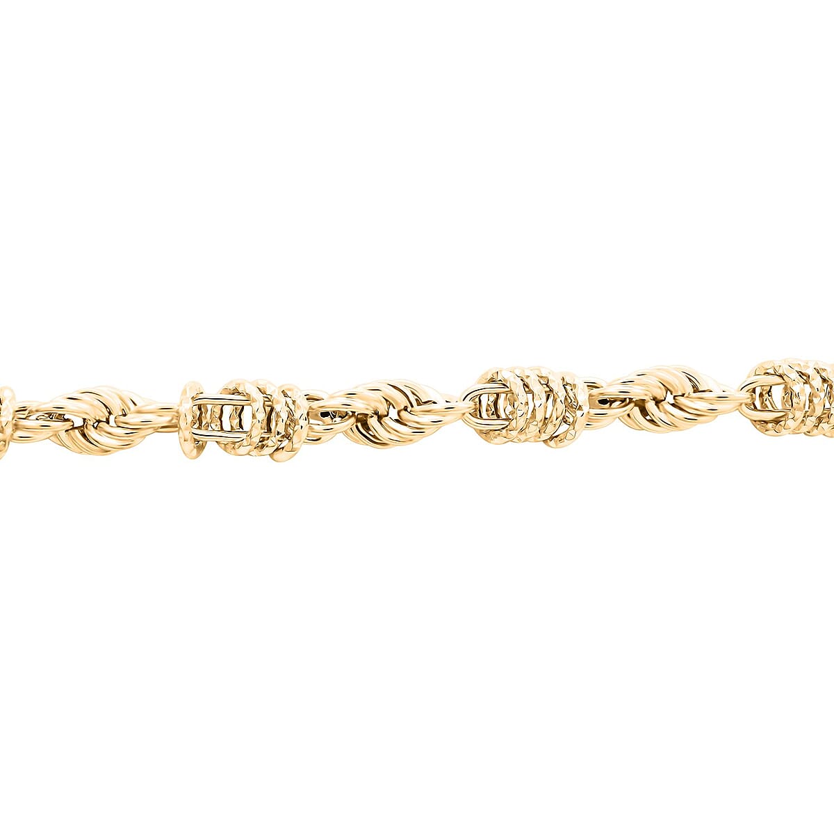Abbracci Italian 10K Yellow Gold Diamond-Cut Rope Bracelet (7.00-8.00In) 5.25 Grams image number 2