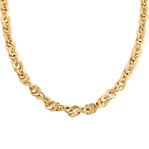 Spirali Rope Italian 10K Yellow Gold Necklace 20 Inches 8.65 Grams