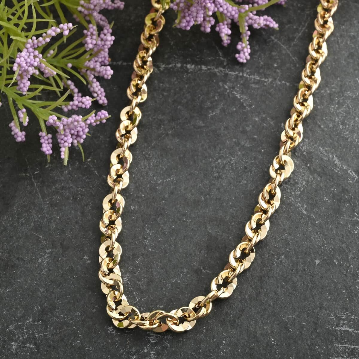 Spirali Rope Italian 10K Yellow Gold Necklace 20 Inches 8.65 Grams image number 1