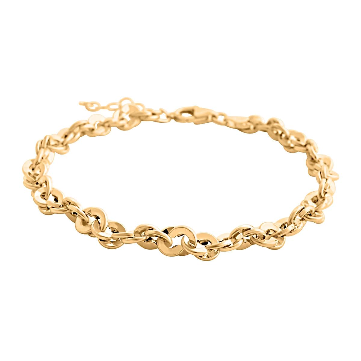 Spirali Rope Italian 10K Yellow Gold Bracelet (7.00-8.00In) 3.50 Grams image number 0