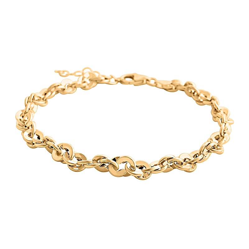 Spirali Rope Italian 10K Yellow Gold Bracelet (7.00-8.00In) 3.50 Grams