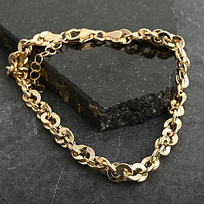 Spirali Rope Italian 10K Yellow Gold Bracelet (7.00-8.00In) 3.50 Grams