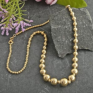 Graduated Bolle Italian 14K Yellow G9old Necklace 18 Inches 5.08 Grams