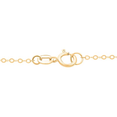 Italian 10K Yellow Gold, Enameled Panther Face Necklace 18 Inches 1.95 Grams