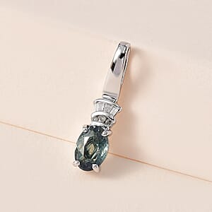 Luxoro 14K White Gold AAA Narsipatnam Alexandrite and G-H I3 Diamond Pendant without Chain 0.80 ctw