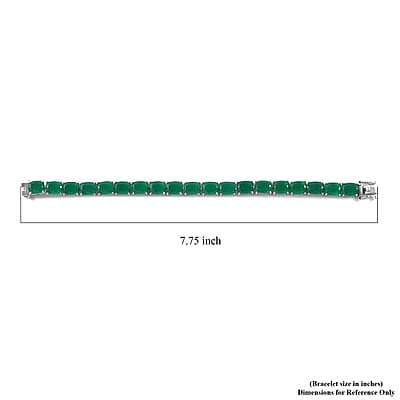 Verde Onyx Tennis Bracelet in Platinum Over Sterling Silver (6.50 In) 34.50 ctw