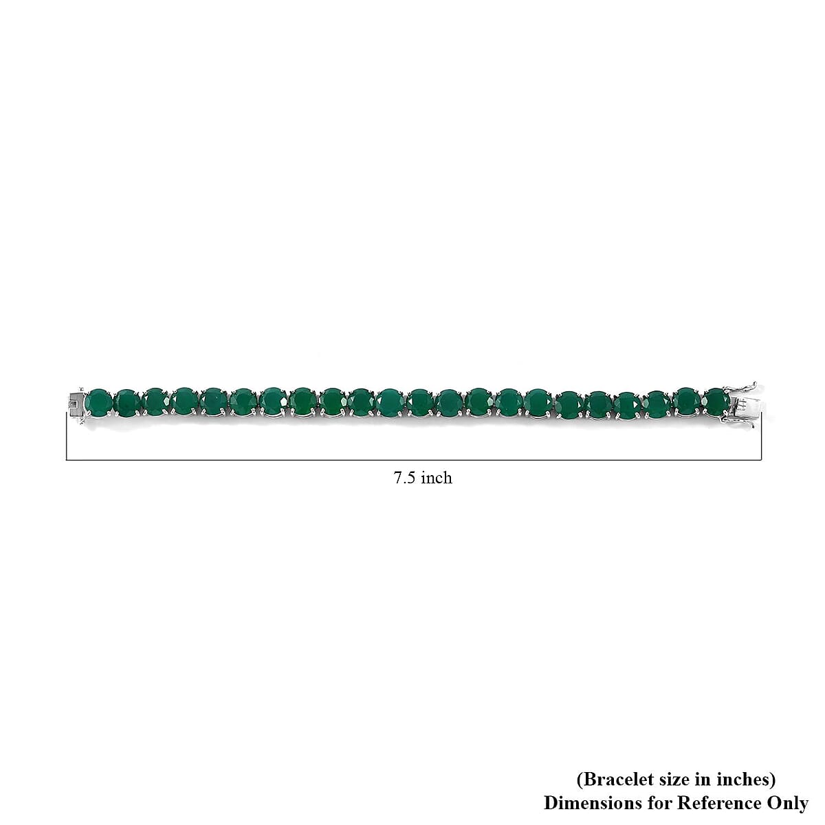 Verde Onyx Tennis Bracelet in Platinum Over Sterling Silver (7.25 In) 37.00 ctw image number 2