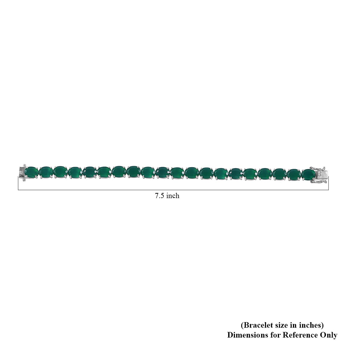 Verde Onyx Tennis Bracelet in Platinum Over Sterling Silver (7.25 In) 33.60 ctw image number 3