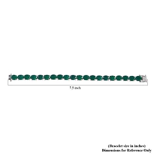 Verde Onyx Tennis Bracelet in Platinum Over Sterling Silver (7.25 In) 33.60 ctw