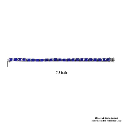 Tanzanian Blue Spinel (DF) Tennis Bracelet in Platinum Over Sterling Silver (7.25 In) 27.25 ctw