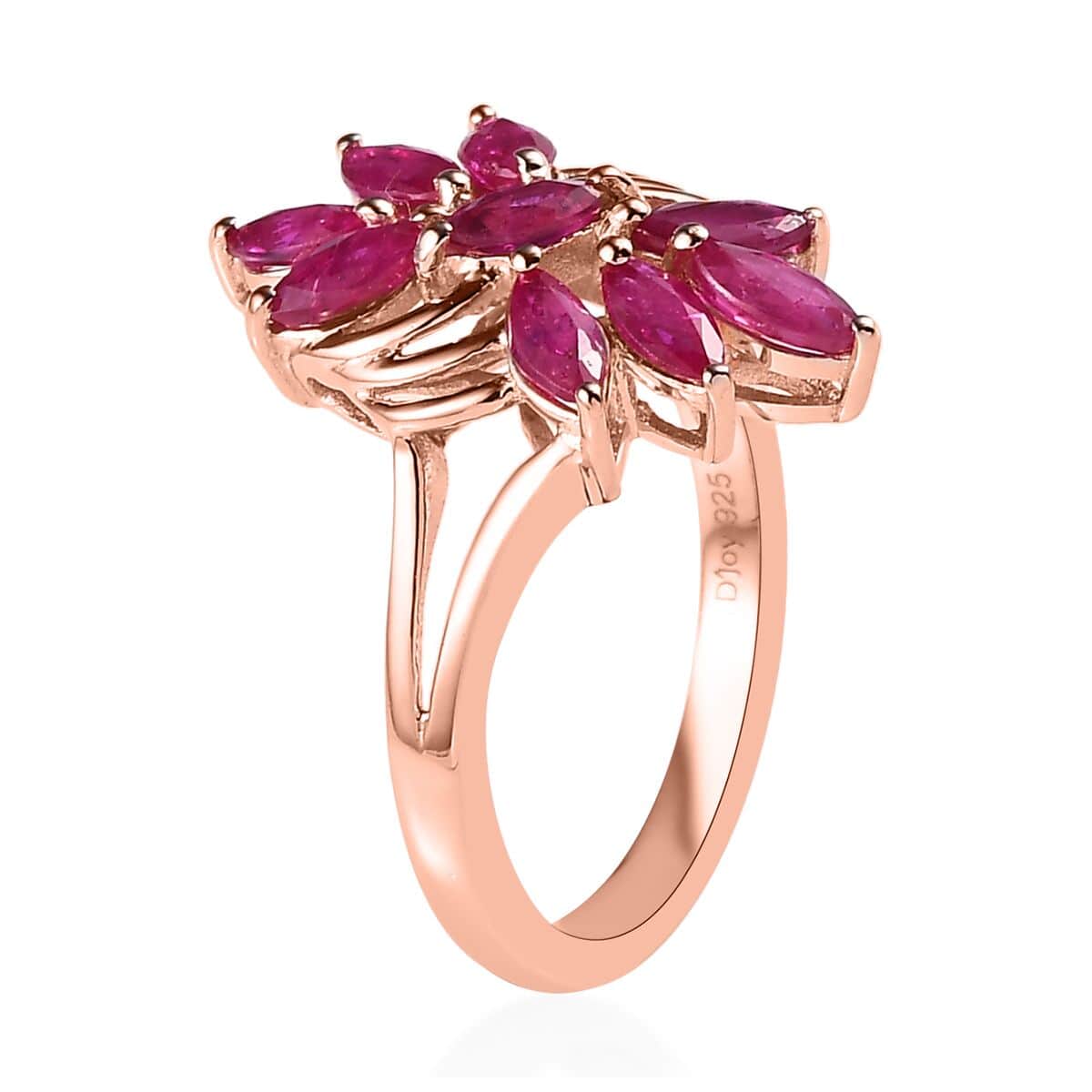 Premium Montepuez Ruby Ring in Vermeil Rose Gold Over Sterling Silver (Size 6.0) 1.50 ctw image number 3