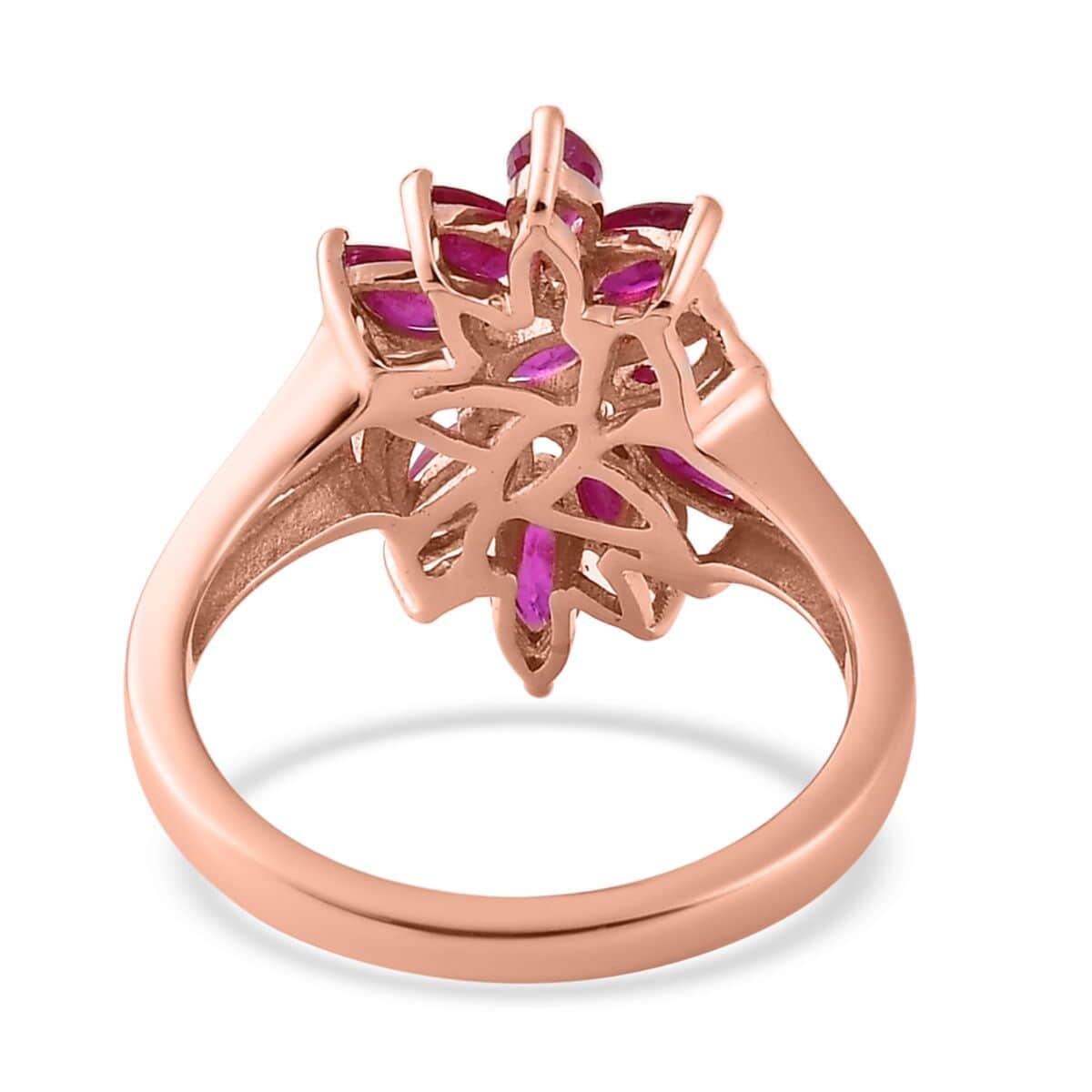 Premium Montepuez Ruby Ring in Vermeil Rose Gold Over Sterling Silver (Size 6.0) 1.50 ctw image number 4