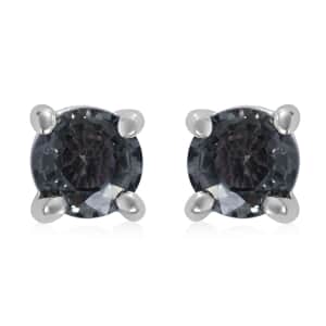 Doorbuster Madagascar Green Sapphire Solitaire Stud Earrings in Platinum Over Sterling Silver 1.10 ctw