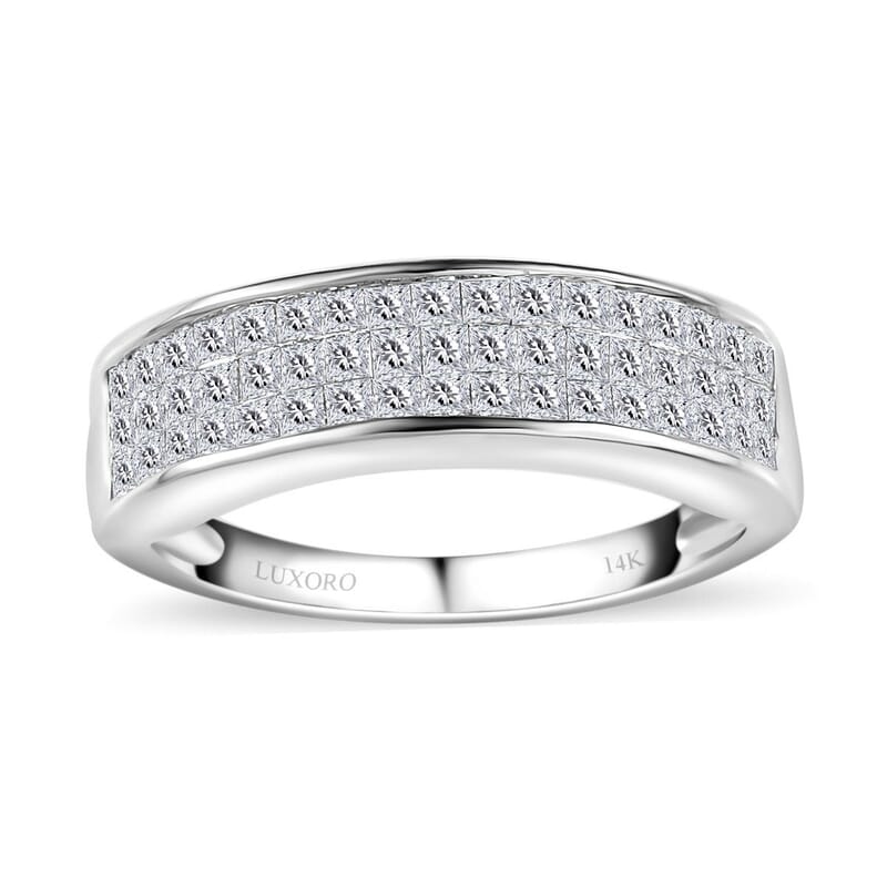 Luxoro 14K White Gold G-H I1-I2 Diamond Ring (Size 10.0) 1.00 ctw