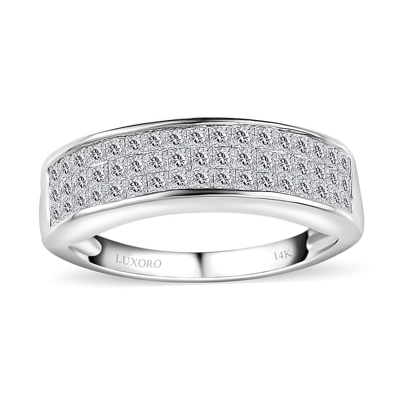 Luxoro 14K White Gold G-H I1-I2 Diamond Ring (Size 10.0) 1.00 ctw