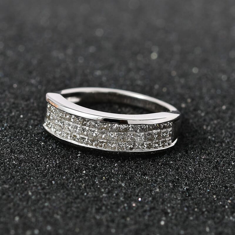 Luxoro 14K White Gold G-H I1-I2 Diamond Ring (Size 10.0) 1.00 ctw