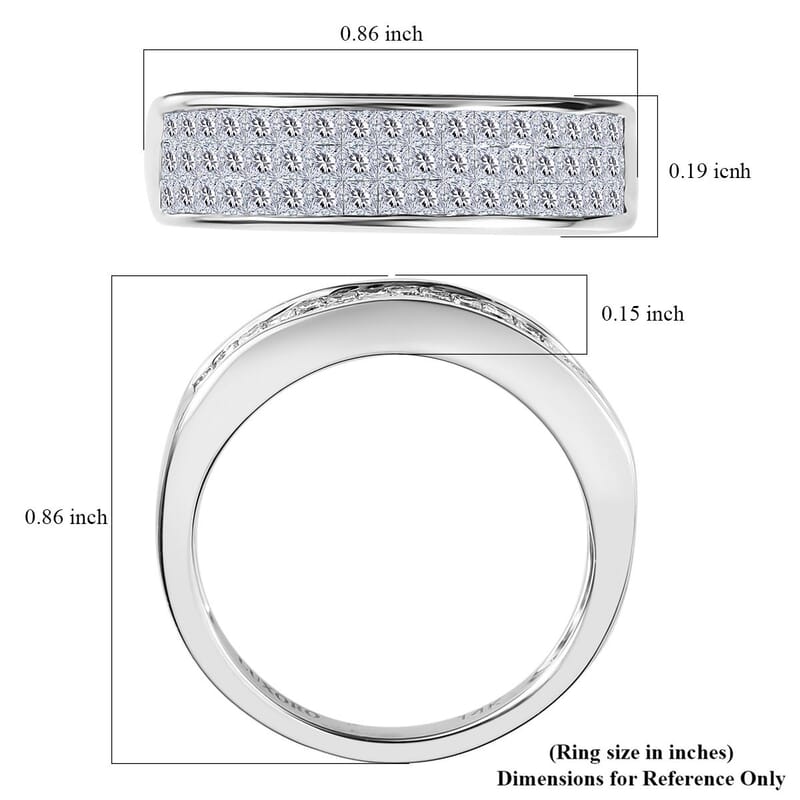 Luxoro 14K White Gold G-H I1-I2 Diamond Ring (Size 10.0) 1.00 ctw