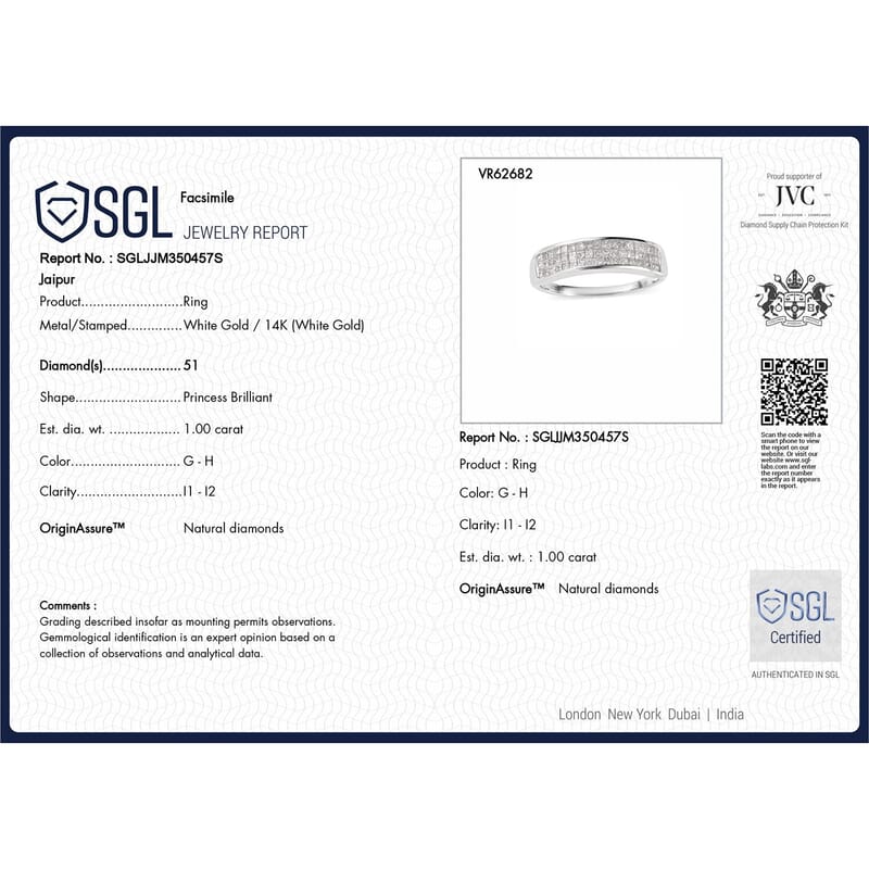 Luxoro 14K White Gold G-H I1-I2 Diamond Ring (Size 10.0) 1.00 ctw