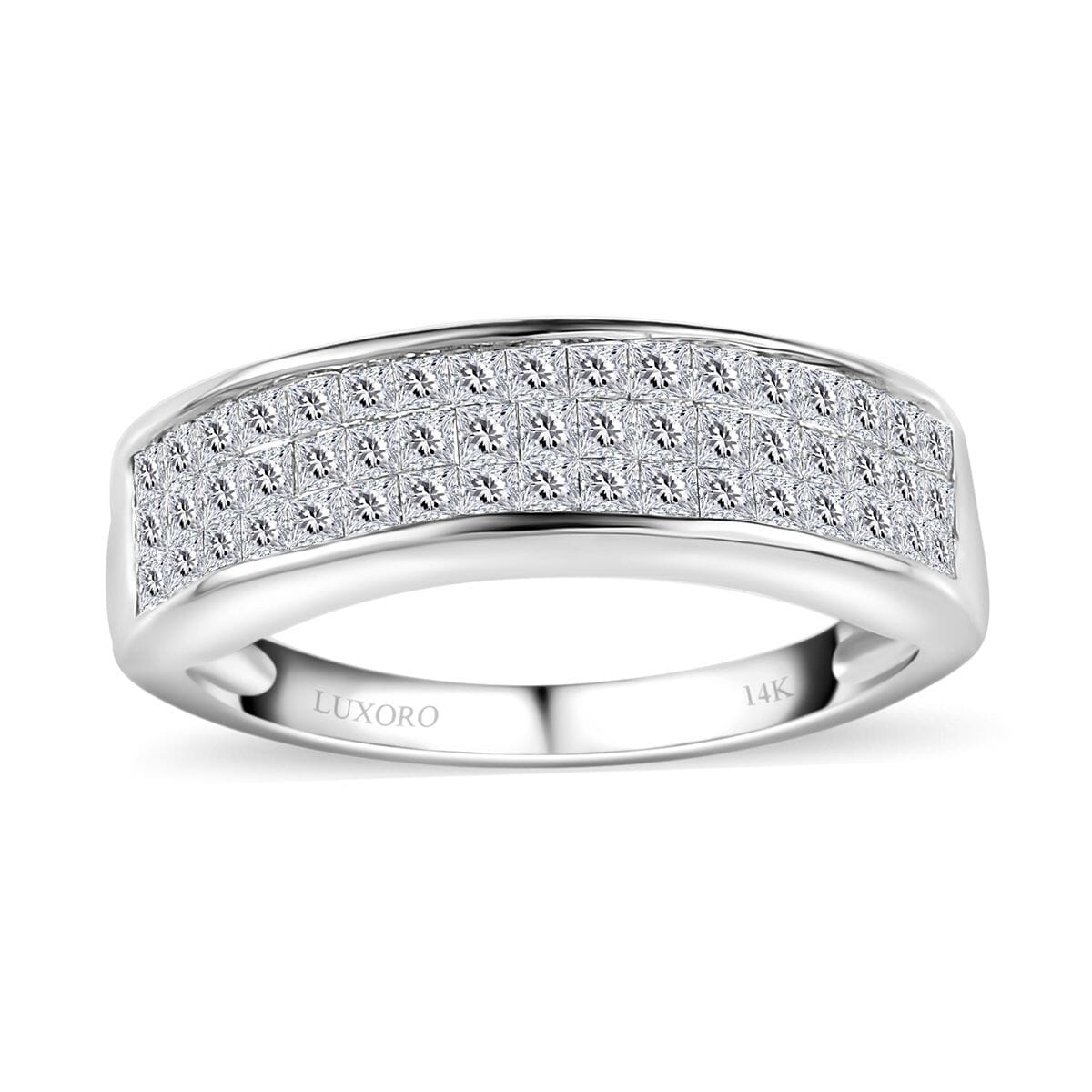 Luxoro 14K White Gold G-H I1-I2 Diamond Ring (Size 8.0) 1.00 ctw image number 0