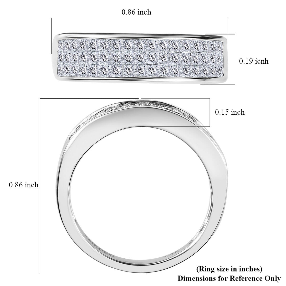 Luxoro 14K White Gold G-H I1-I2 Diamond Ring (Size 8.0) 1.00 ctw image number 5