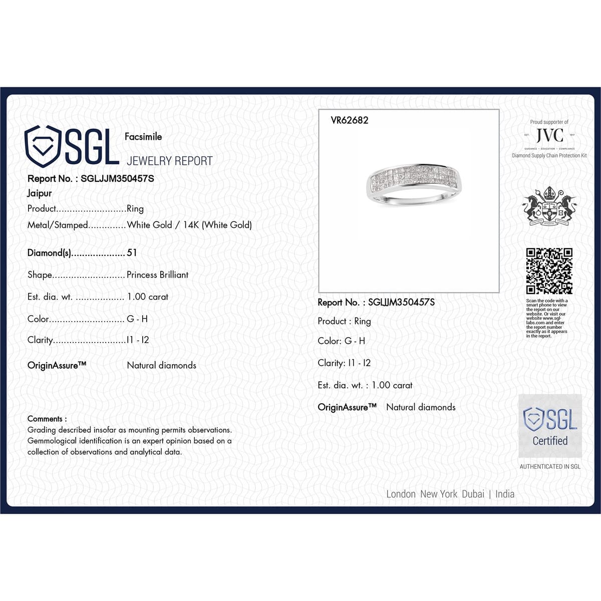 Luxoro 14K White Gold G-H I1-I2 Diamond Ring (Size 8.0) 1.00 ctw image number 6