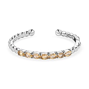 Brazilian Citrine Cuff Bracelet in Stainless Steel (6.50 In) 5.00 ctw