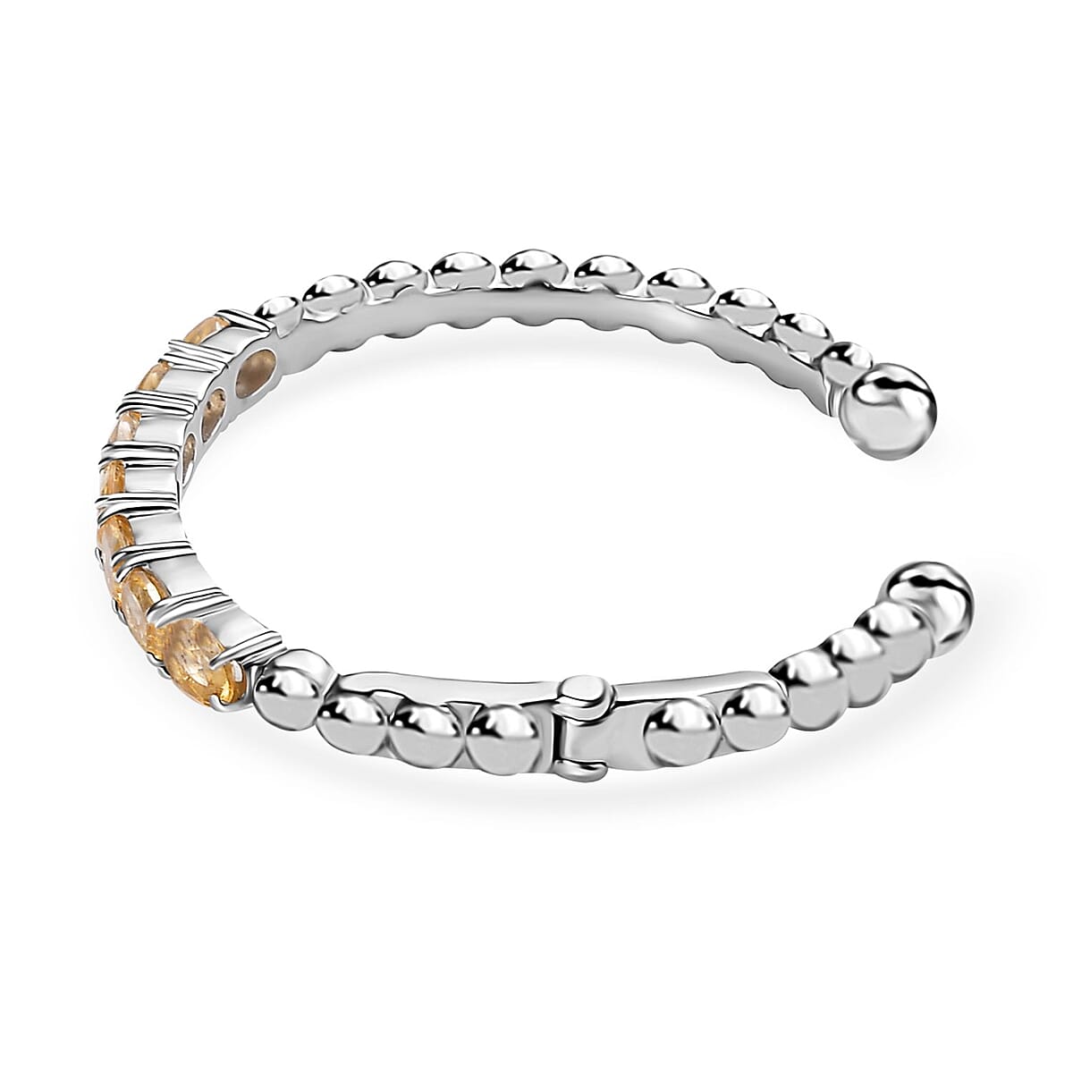 Brazilian Citrine Cuff Bracelet in Stainless Steel (6.50 In) 5.00 ctw image number 3