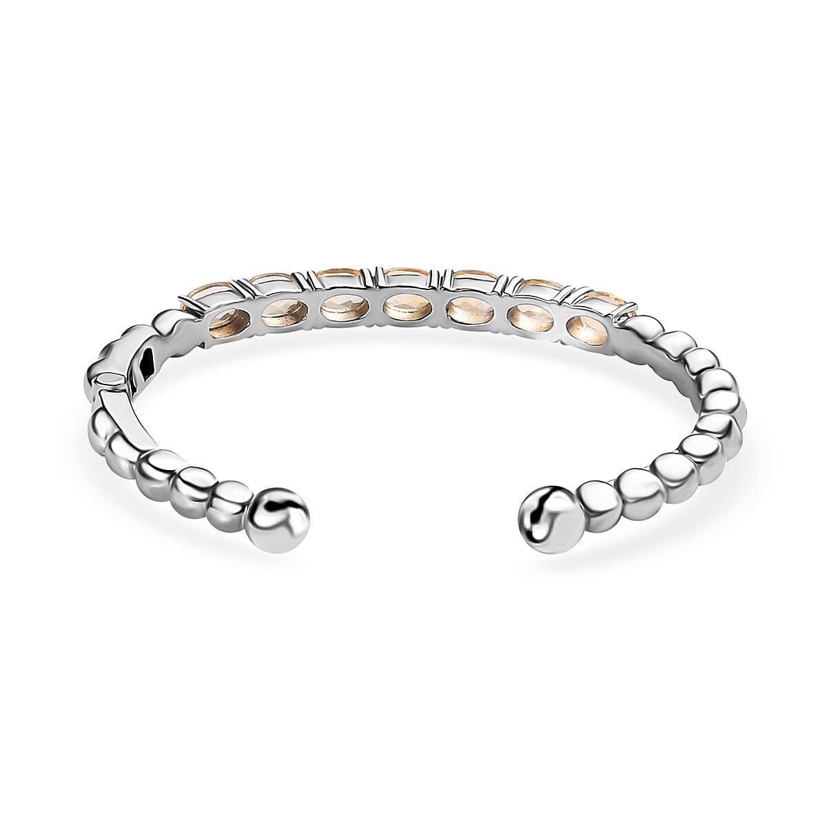 Brazilian Citrine Cuff Bracelet in Stainless Steel (6.50 In) 5.00 ctw image number 4