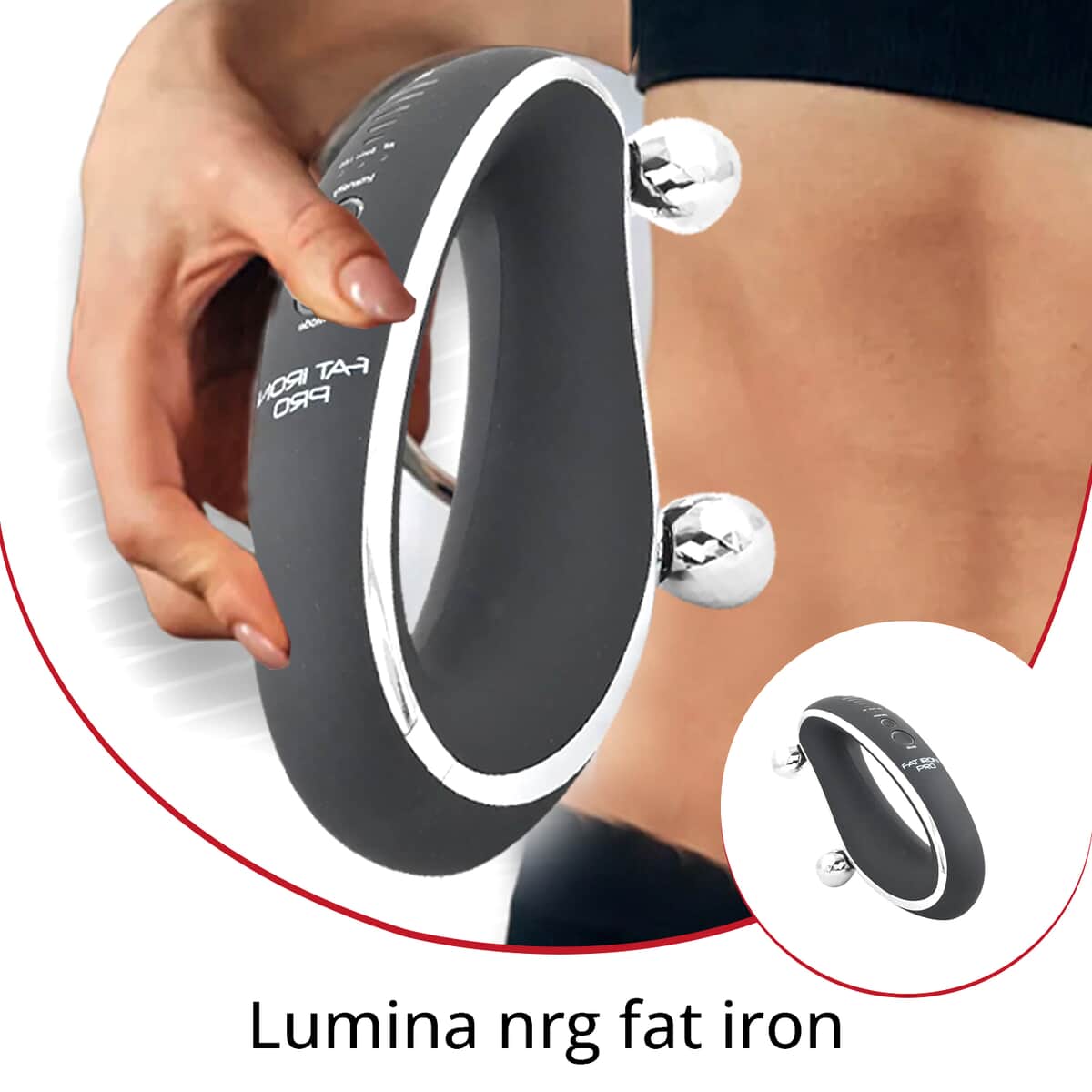 Lumina NRG Fat Iron Pro at Home Slimming & Skin Tightening Device - Matte Black, Cordless Rechargeable Slimming Device With Ultrasonic Vibration Technology, image number 1