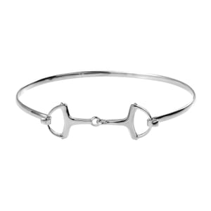 Vicenza Closeout - Handmade Sterling Silver Snaffle Bangle Bracelet (7.50 In) 7 Grams