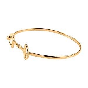 Vicenza Closeout - Handmade 14K Yellow Gold Over Sterling Silver Snaffle Bangle Bracelet (7.50 In) 7 Grams