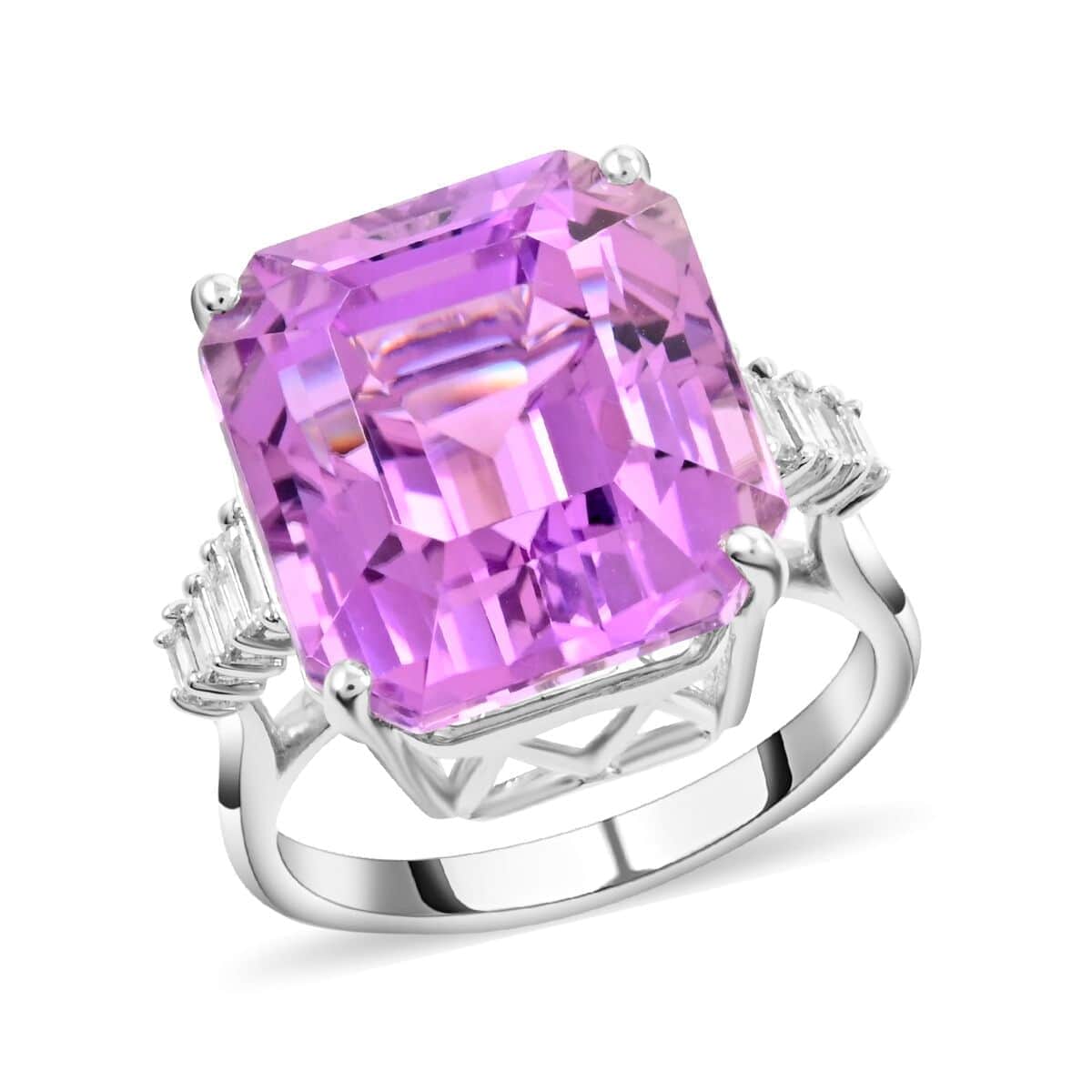 Certified and Appraised Rhapsody 950 Platinum AAAA Patroke Kunzite and E-F VS Diamond Ring (Size 10.0) 6.40 Grams 9.20 ctw image number 0