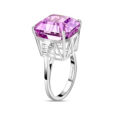 Certified and Appraised Rhapsody 950 Platinum AAAA Patroke Kunzite and E-F VS Diamond Ring (Size 10.0) 6.40 Grams 9.20 ctw