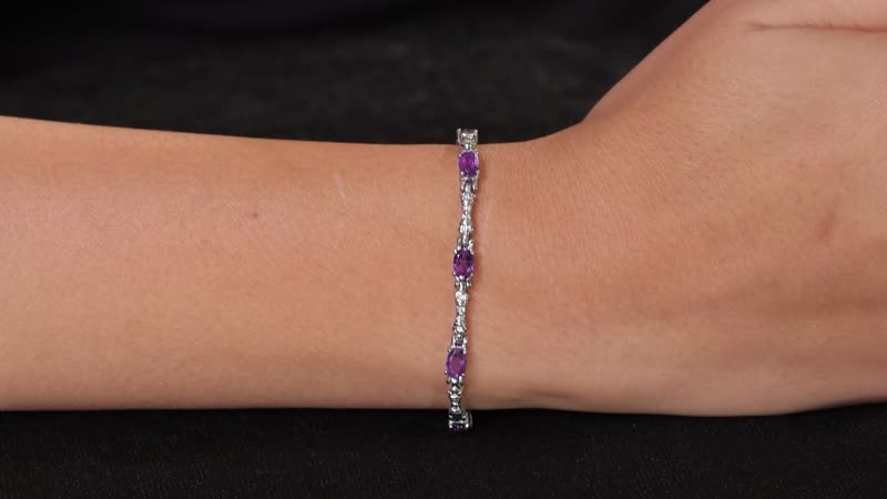 African Amethyst Bracelet in Stainless Steel (6.50-8.0In) 2.65 ctw