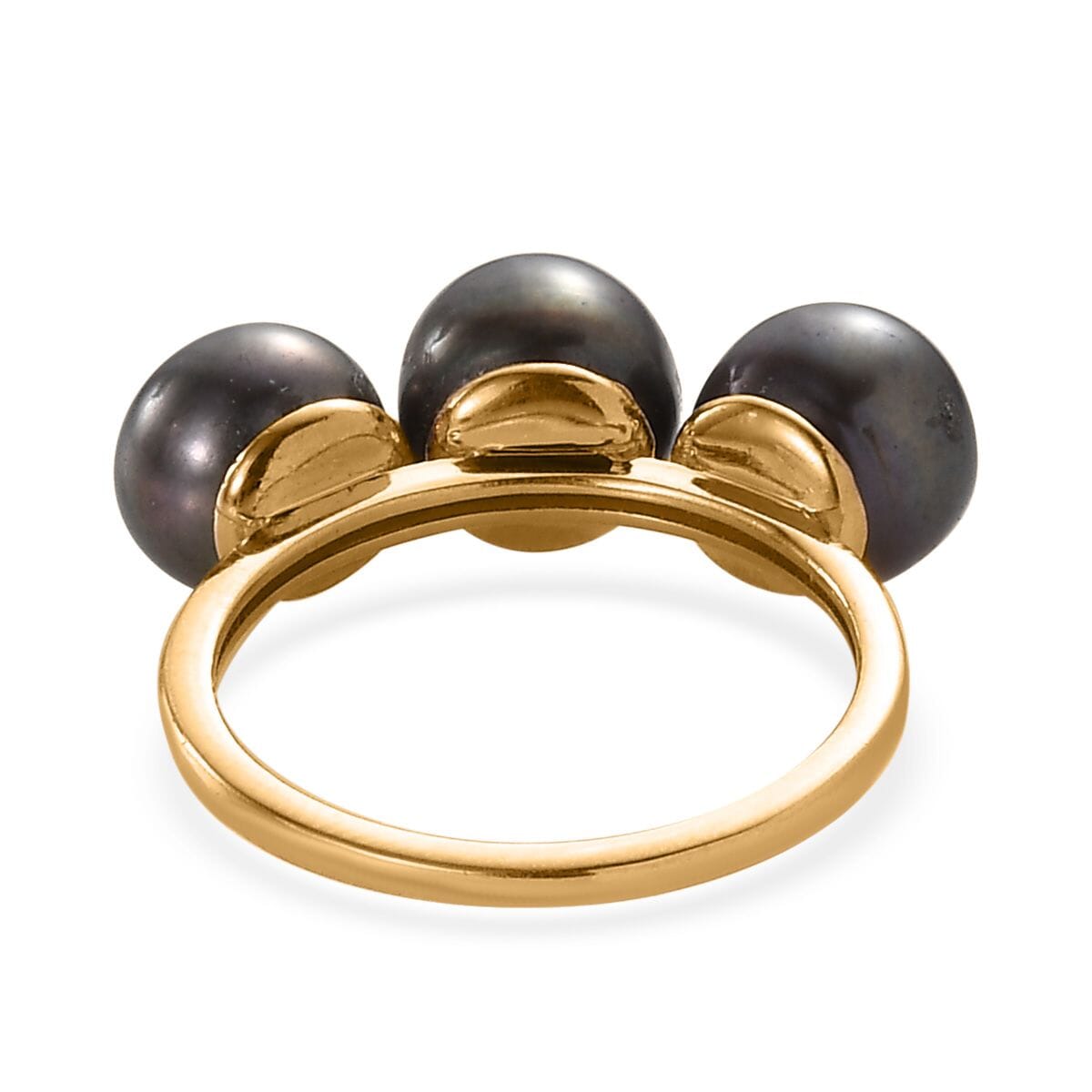 Bronze Freshwater Pearl 3 Stone Ring in 14K Yellow Gold Over Sterling Silver (Size 6.0) image number 4
