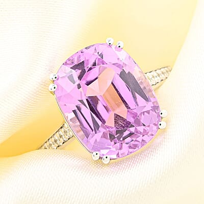 Certified and Appraised Rhapsody 950 Platinum AAAA Patroke Kunzite and E-F VS Diamond Ring (Size 10.0) 6.15 Grams 9.50 ctw