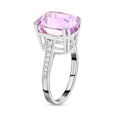 Certified and Appraised Rhapsody 950 Platinum AAAA Patroke Kunzite and E-F VS Diamond Ring (Size 10.0) 6.15 Grams 9.50 ctw