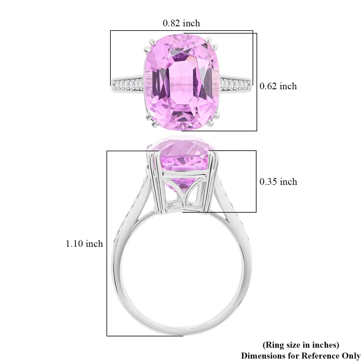 Certified and Appraised Rhapsody 950 Platinum AAAA Patroke Kunzite and E-F VS Diamond Ring (Size 10.0) 6.15 Grams 9.50 ctw image number 5
