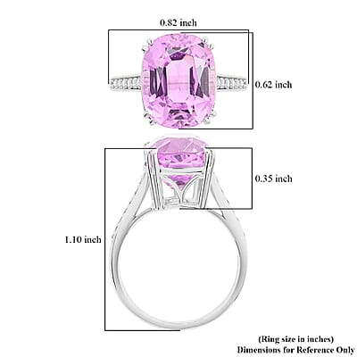 Certified and Appraised Rhapsody 950 Platinum AAAA Patroke Kunzite and E-F VS Diamond Ring (Size 10.0) 6.15 Grams 9.50 ctw