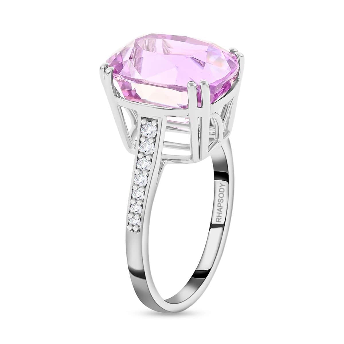 Certified and Appraised Rhapsody 950 Platinum AAAA Patroke Kunzite and E-F VS Diamond Ring (Size 8.0) 6.15 Grams 9.50 ctw image number 3