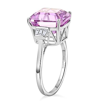 Certified and Appraised Rhapsody AAAA Patroke Kunzite and E-F VS Diamond 9.25 ctw Ring in 950 Platinum (Size 10.0) 5.75 Grams