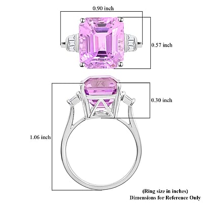 Certified and Appraised Rhapsody AAAA Patroke Kunzite and E-F VS Diamond 9.25 ctw Ring in 950 Platinum (Size 10.0) 5.75 Grams