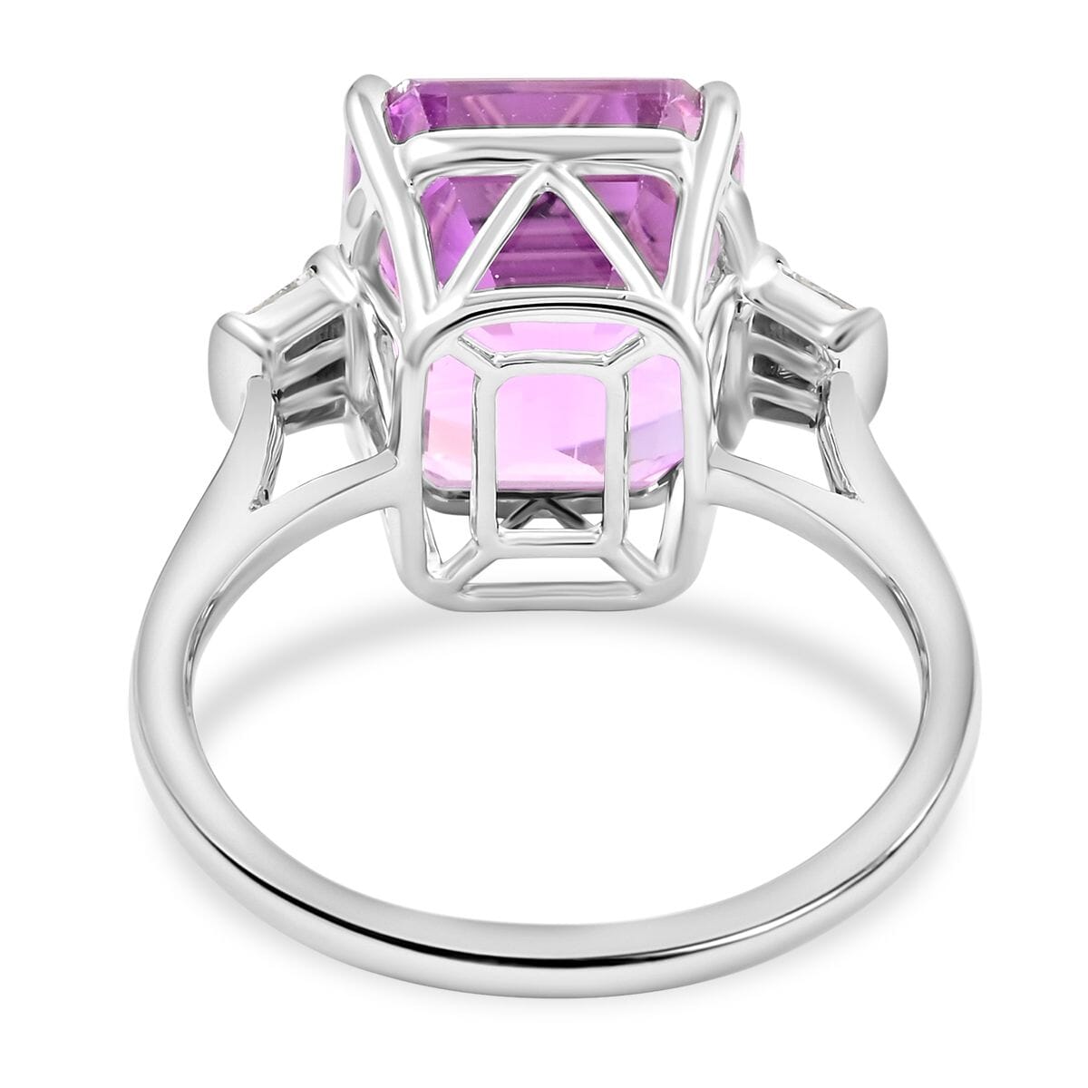 Certified and Appraised Rhapsody AAAA Patroke Kunzite and E-F VS Diamond 9.25 ctw Ring in 950 Platinum (Size 6.0) 5.75 Grams image number 4