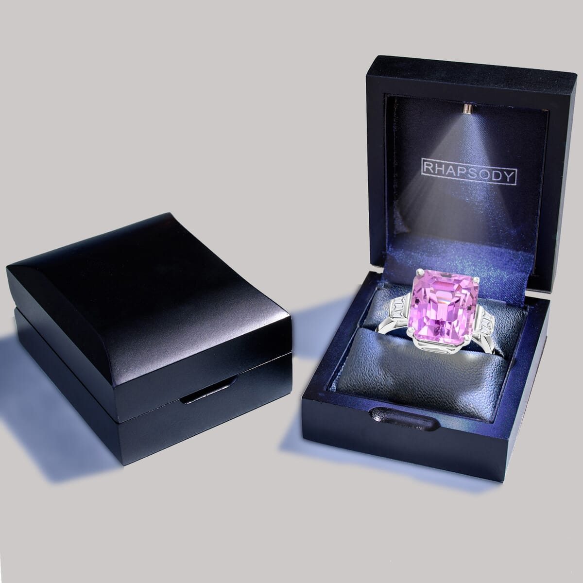 Certified and Appraised Rhapsody AAAA Patroke Kunzite and E-F VS Diamond 9.25 ctw Ring in 950 Platinum (Size 6.0) 5.75 Grams image number 6