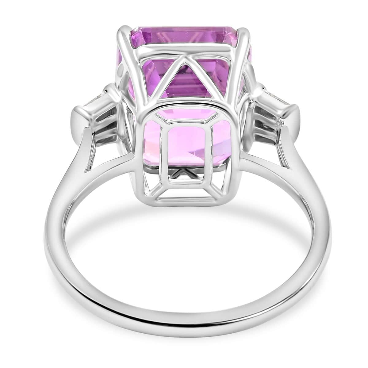 Certified and Appraised Rhapsody 950 Platinum AAAA Patroke Kunzite and E-F VS Diamond Ring (Size 7.0) 5.75 Grams 9.25 ctw image number 4