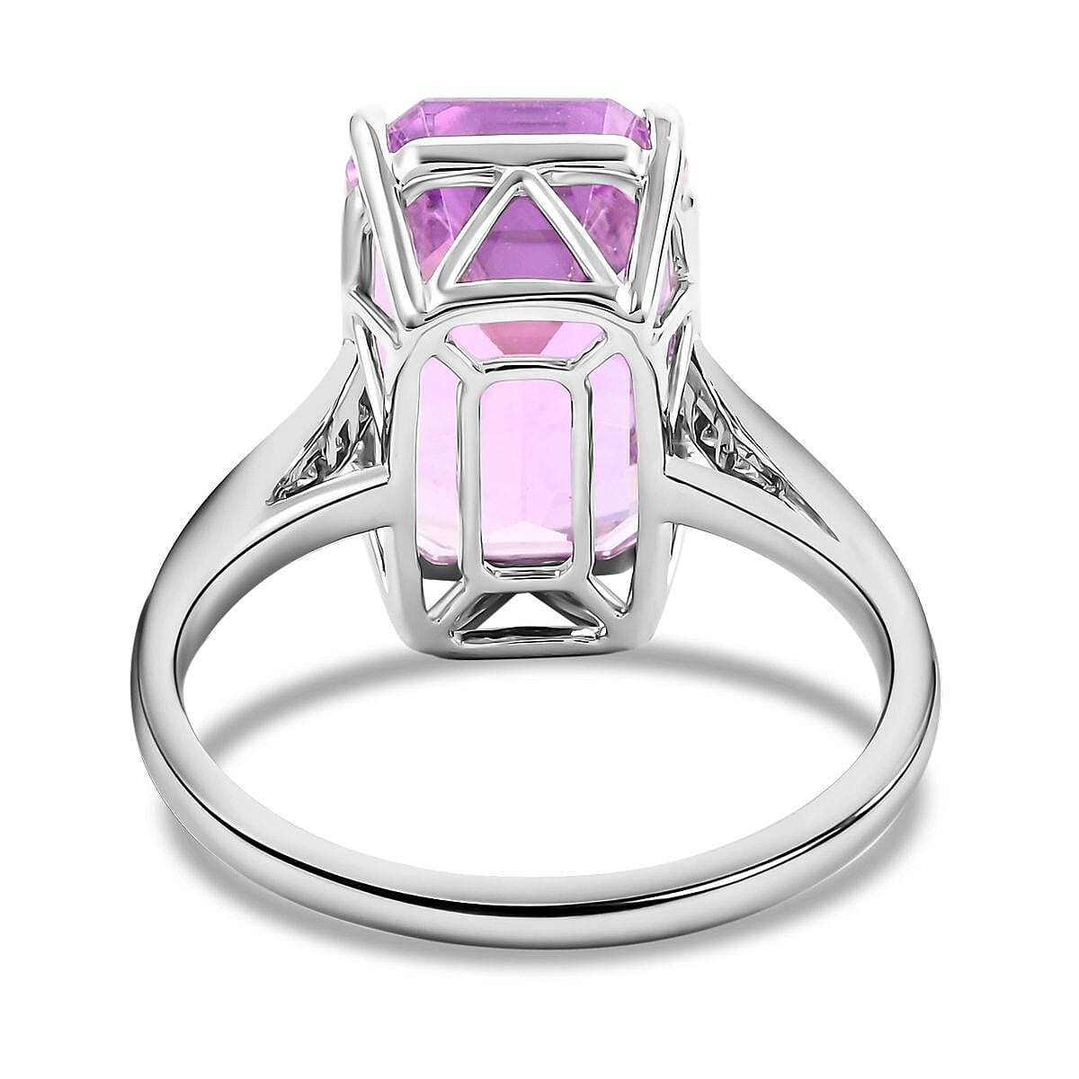 Certified and Appraised Rhapsody 950 Platinum AAAA Patroke Kunzite and E-F VS Diamond Ring (Size 8.0) 5.45 Grams 9.25 ctw image number 4
