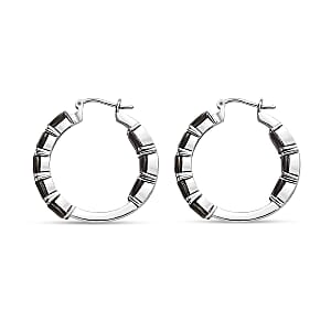 Elite Shungite 5.40 ctw Inside Out Hoop Earrings in Stainless Steel