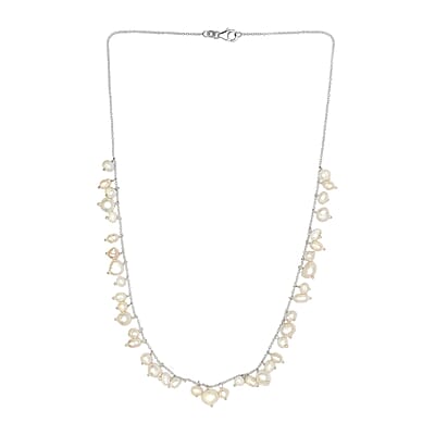 White Freshwater Pearl Necklace (20 Inches) in Sterling Silver