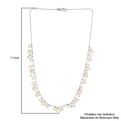 White Freshwater Pearl Necklace (20 Inches) in Sterling Silver